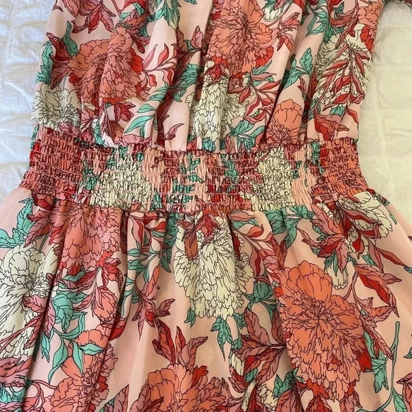 Nanette Lepore floral smocked high Lo midi dress - Picture 6 of 11